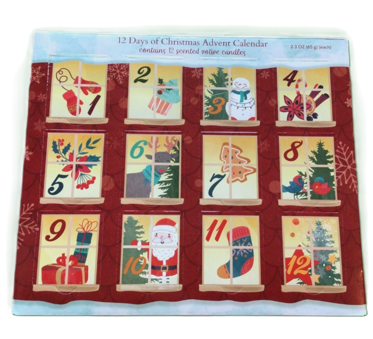 12 Days of Christmas Scented Candles Advent Calendar, 12 Candles (2.3oz/each)