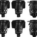 6-Piece PU Leather Billiard Pockets with Diamond Pattern - Durable Accessories for Billiard Pool Table (Black)