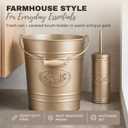 Autumn Alley Rustic Farmhouse Bathroom Trash Can and Toilet Brush Set - Rustic Bathroom Accessories for Charming Bathroom Décor, Antique Gold, 2 Gal. Capacity