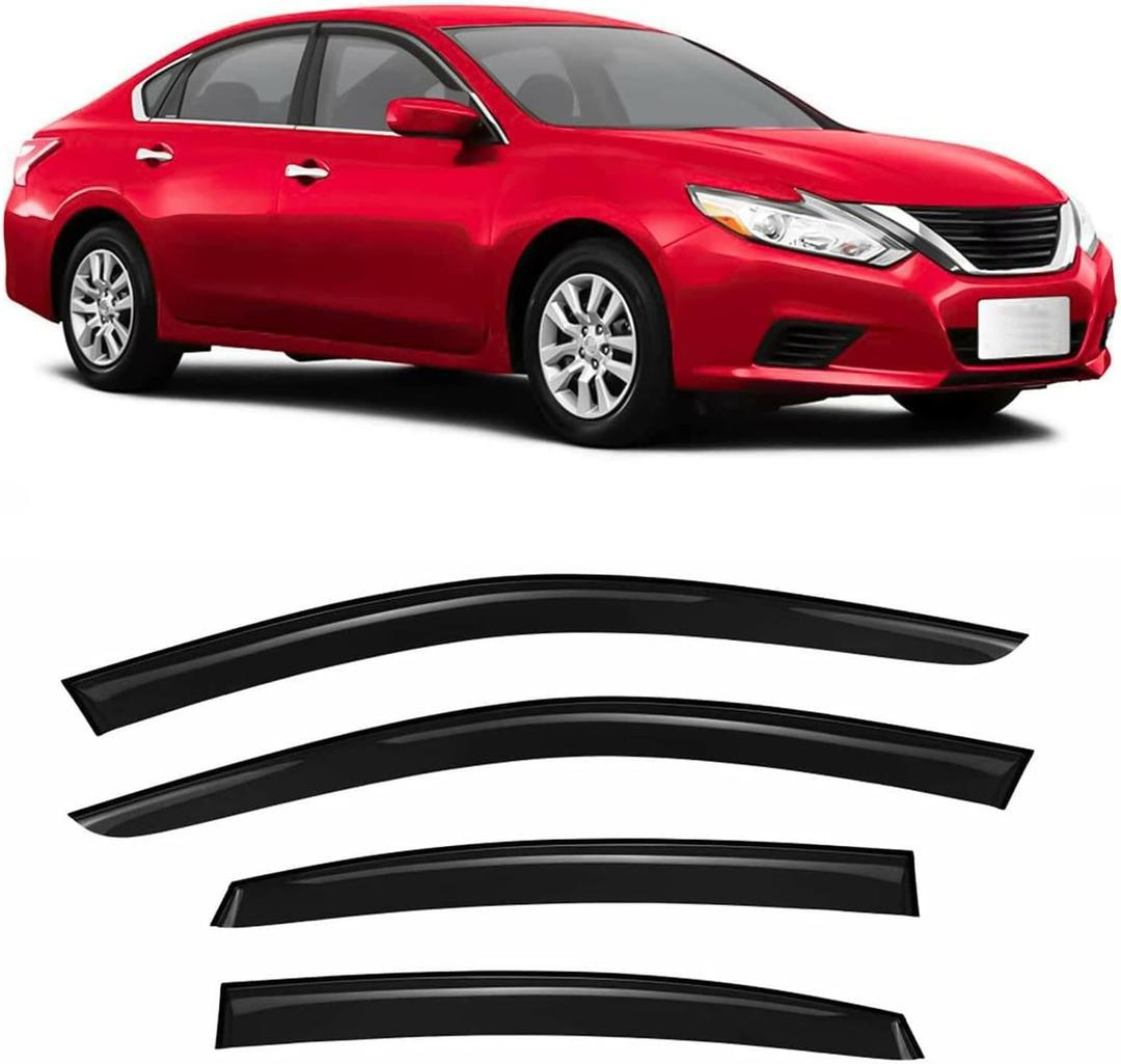 Tape-On Rain Guard 4-Piece for 2013-2018 Nissan Altima Windows Visor Shield Shade Smoke 94861
