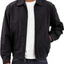 TALL MEN'S AUBURN LIGHT WEIGHT ZIP FRONT GOLF JACKET, Black