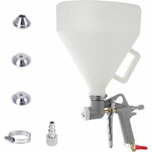 Drywall Wall Painting Sprayer,1.5 Gallon Paint Texture Tool Air Hopper Spray Gun with 3 Nozzle for Stucco Mud or Popcorn on Walls and Ceiling(Silver)