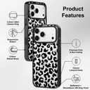 MOSNOVO for iPhone 17 Pro Max Case | Compatible with Magsafe | Military Grade 10ft Drop Tested | Camera Control | Clear Black with Clear - Black Leopard Print Design