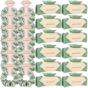 Bridesmaid Scrunchies Proposal Gifts 4.1inch Bachelorette Hair Claws Clips Girls gift for Wedding Party Favors (12pcs Sage Green)