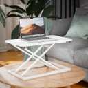 Hoodutric Standing Desk Converter 24 Inch, Height Adjustable Sit to Stand Desk Riser, Ergonomic Desktop Workstation for Laptop and Single Monitor, Home Office Computer Desk Riser-White