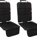 Car Seat Protector, 2 Pack Carseat Protector with Thick Padding, Baby/Pets for Child Car Seat-Mesh Pockets-Waterproof-Universal Size(Black)