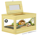 Mini Hamster Cage, Solid Wood Gerbil Cage, Chewproof Hamster Cages and Habitats, Sliding Doors, Top Ventilation Window, Guinea Pig Cages for Small Animals, Dwarf, Syrian, Mice, 20" x 12" x 10"