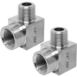 Street Elbow 90 Degree 1/4" NPT Male x 1/4" NPT Female 304 Stainless Steel Cast Pipe Fitting (Pack Of 2)