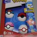 MEGA Pokmon Action Figure Building Toys Set, Water-Type Trainer Team with 79 Pieces, 2 Inches Tall, for Kids
