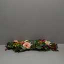 Nearly Natural 4665 Mixed Mini Peony Centerpiece Silk Flower Arrangement,10" D x 34" W x 6.5" H & Rose Candelabrum Silk Flower Arrangement