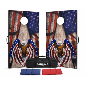 Regulation Size Cornhole Boards Set 2x4 FT with 8 Bean Bags, Portable Cornhole Set with Carrying Case,Corn Hole Games for Adults