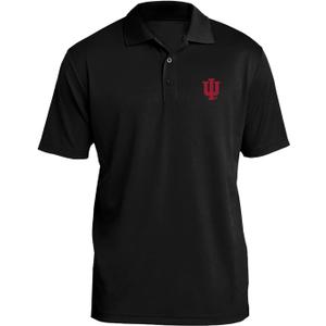 NCAA Primary Logo, Team Color Polo, College, University (Medium, Indiana Hoosiers Black)