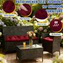 Patio Furniture Cushions Outdoor, Waterproof Wicker Chair Cushions Set of 3, 1 Loveseat & 2 Seat Pads, Thick Outdoor Replacement Cushions for Porch Lawn Bench Couch Sofa Swing, Burgundy