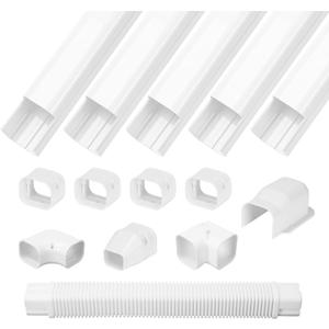 3" W 10Ft L Mini Split Line Set Cover Kit, Air Conditioner Decorative PVC Line Cover Kit for Mini Split AC and Heat Pumps