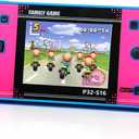 Handheld Game for Kids Built-in 220 32-bit Video Games, 3.0 IPS Screen, Rechargeable Portable Game , Travel Mini Arcade Electronic Toys Gift for Boys and Girls(Blue+Pink)