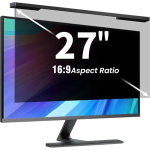 Hanging 27 Inch Computer Privacy Screen Filter, Hanging Computer Screen Privacy Cover, Compatible with, 27 Inch 16:9 Widescreen Monitors, Protect Eyes from Glare and Blue Light