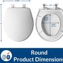 Bemis 730EC Toilet Seat, Removes for Easy Cleaning, Durable Plastic, Made in USA, Round, White