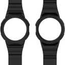 MOTONG Compatible with Google Pixel Watch Replacement Band - Transparency Silicone Replacement Wrist Band Strap Compatible with Google Pixel Watch(Black)