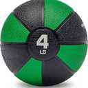 Amazon Basics Weighted Medicine Ball for Core Strength, Strength Training, Full-Body Workouts and Balance Exercises, 4 Pounds, Green/ Black