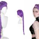 Topcosplay Female 40inch Long Purple Braids Wig for Cosplay Costume Anime Halloween Party Wigs