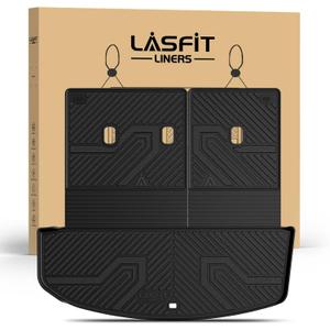 LASFIT Cargo Trunk Mat & Backrest Mats for Hyundai Palisade 2026 All Weather TPE Custom Fit Car Trunk Mats Cargo Liner & Seatback Mats Accessoires, Black