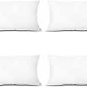 CozyLux Throw Pillow Inserts, Set of 4 Lightweight Down Alternative Polyester Pillow, Couch Cushion, Sham Stuffer, Machine Washable, (White, 18"x26")