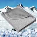 HOMFINE Cooling Blankets for Hot Sleepers - Summer Blanket Thin Lightweight Breathable Soft Double Side Enhanced Cooling for Bed Couch Sofa, Keep Cool for Night Sweats (Grey, 60 x 80 inches)