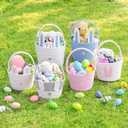 CubesLand Empty Easter Basket,Easter Baskets for Kids,Girls,Boys,Toddler,Easter Bunny Baskets Easter Egg Hunt BucketBaby First Easter Basket,Cute Easter Gift Basket 9.05 x 7.08 x 7.87