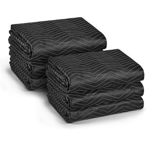Heavy Duty Moving Blankets 72x80 Inches, 6 Pack Extra Thick Quilted Furniture Pads for Moving, Packing Blankets for Household Goods Storage, Reusable Covers for Van/Truck Rental
