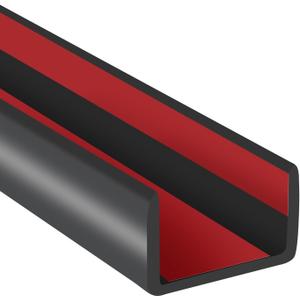 Rubber Edge Trim, 1" Self Adhesive Flexible U Channel Edge Protecter for Plywood, Tables, Desks, Cabinets, Counter Top, Wide U Shaped Edge Trim, Edge Banding, Black Color, 20Ft (Fit 1" - L20')