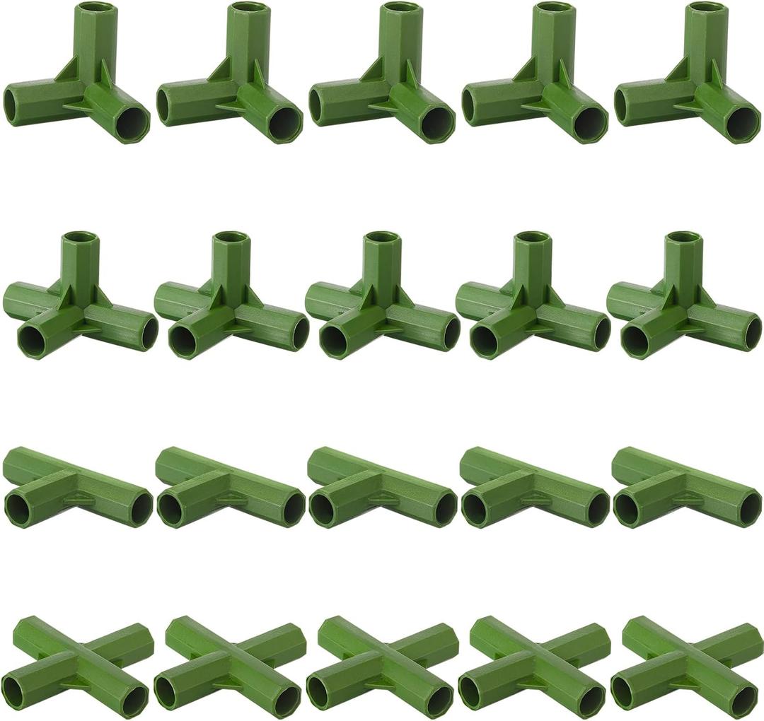 Nuanchu 40 Pcs Fitting 10mm Greenhouse Connectors Greenhouse Frame Parts Replacement Frame Connectors Pipe Fitting Accessories for Flower Stands Plant Stakes Fencing Tent Connection Gardening