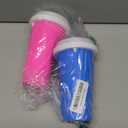 2 Pack Slushy Cup, Slushie Maker Cups, Magic Quick Frozen Squeeze Cups for Ice Cream Juice Milk Yogurt, DIY Smoothie Cooling Cup with Lid and Straw for Kids Friends Family (Blue and Pink)