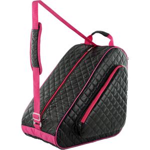 HEXIFUL Skate Bag for Ice, Inline, Roller & Quad Skates - Kids & Adults (Black/Pink 023)