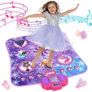 Dance Mat Toys - 8-Button Frozen Toys for Girls Electronic Dance Pad with 5 Game Modes, Touch Sensitive Kids Musical Mat Toy Christmas & Birthday Gift for 3 4 5 6 7 8 9 10+ Years Old Girls(Purple)