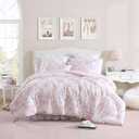 Laura Ashley - Twin XL Comforter Set, Reversible Cotton Bedding with Matching Sham, Medium Weight for Year Round Use, Oeko-Tex Certified, Dorm Essentials (Delphine Mauve Pink) 1 comforter and 1 standard pillow sham