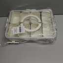 Patent Design Ribbed Snackle Box Container Snack Container Divided Serving Tray with Lid and Handle, 8 Divider Portable Snacklebox for Travel Beach for Charcuterie Veggie Fruit Candy,1 Pack (White)