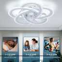 Ceiling Fan with Lights Low Profile Ceiling Fan with Lights Remote Control, 6 Speeds 3 Light Color Flush Mount Fan Lamp for Kitchen Bedroom 20.4" White, Medium