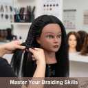 16 Inch 100% Real Hair Mannequin Head Training Head Manikin Cosmetology Doll Head for Hairdresser Practice Braiding Hair Styling with Clamp stand (16 -Inch)