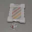 5x7 Picture Frame with Mat for 4x6, Wavy Edge Wooden Real Glass Photo Frame for Tabletop and Wall Hanging, White, 1 Pack