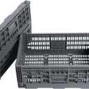 Collapsible Storage Bin Containe52 Liter Transferheavy duty plastic storage box,milk crates heavy duty Transit storage of various items gray (1)