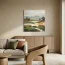 Wall Art Canvas Landscape Picture: Nature Wilderness Scenery Painting Decor Natural Scene Print Vintage River Country Scenic Artwork for Living Room Home Office Decoration 24 x 24 Inch