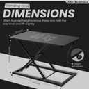 Standing Desk Converter 23.6" x 13.4", Adjustable Height 2.4"15.7", Sit Stand Converter with Sturdy Steel Frame, Ergonomic Standing Desk Topper & Monitor or Laptop Riser for Home Office, 34'60 CM