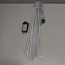 Aluan Christmas Lights Outdoor Meteor Shower Lights White 16 Inch 10 Tubes 360 LED Falling Rain Light Waterproof Snowfall Dripping Icicle Light for Xmas Tree Holiday Decoration Yard Porch Patio