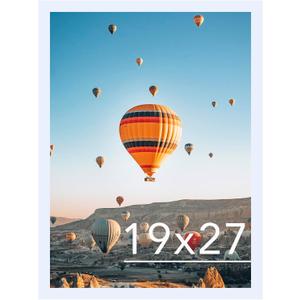 JCJMY 19x27 Picture Frame White for Poster Photo Picture, Horizontal and Vertical Formats for Wall Hanging, 19 x 27 Wall Gallery Poster Photo Frame for 19 by 27 Photos Posters, White