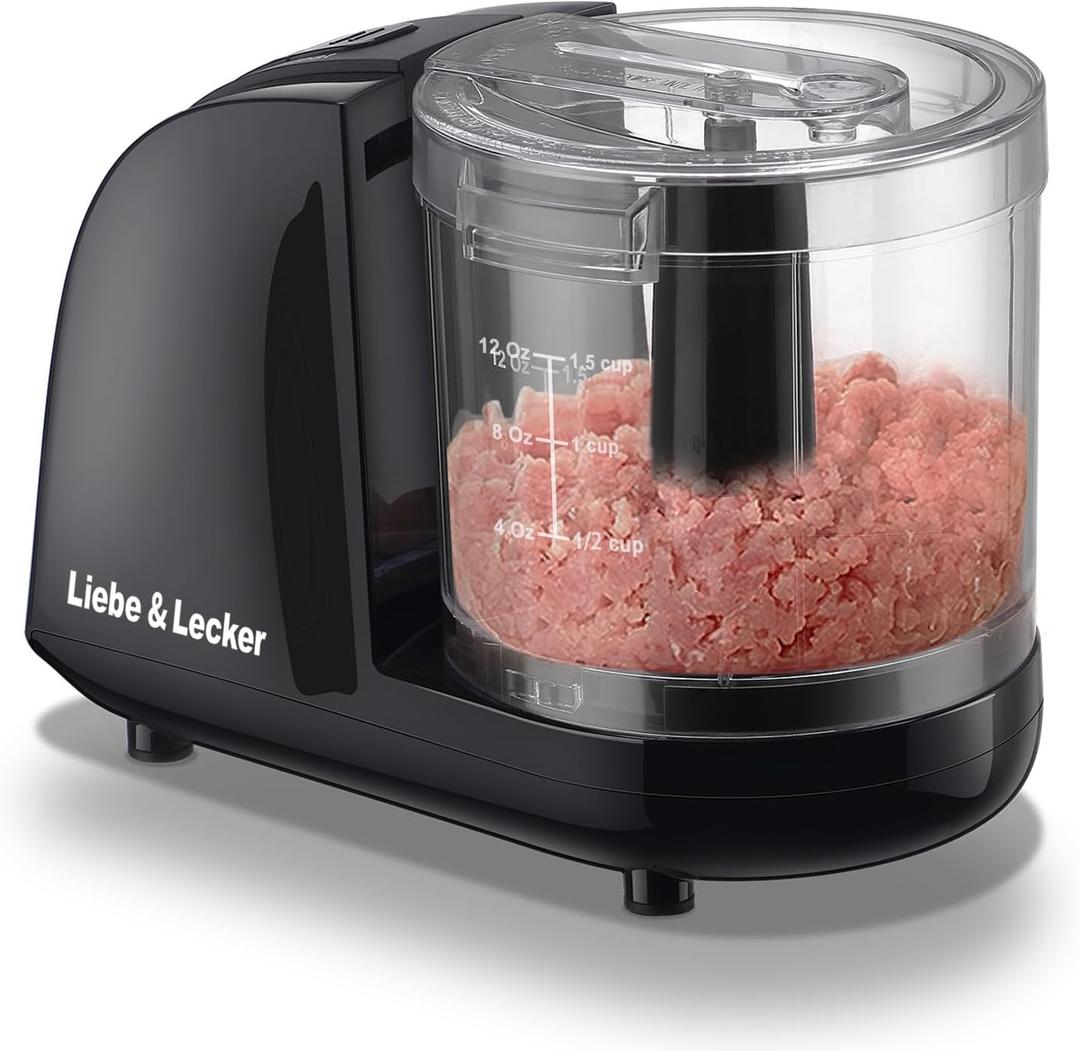 Liebe&Lecker Mini Food Processor,1.5 Cup Mini Chopper for Cutting Vegetables, Garlic, Onion, and Meat