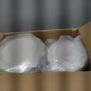 WDF 200PCS Ivory Scalloped Plastic Plates with Gold Rim - Fancy Disposable Plates - Include 100 Dinner & 100 Dessert Cream Plastic Plate for Party - Heavy Duty Plate for Wedding/ Bridal Showers