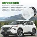 700323 AC Heater Blower Motor Fan Replacement for Nissan Rogue 2014-2020 Nissan X-Trail 2015-2019, Replace Part Number 272264BU0A 272264BG0B