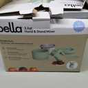 bella 3.5 Qt Hand & Stand Mixer, 2 in 1 Electric Mixer with Bowl, Dough Hook, Whisk & Egg Beater, Multifunctional Handheld Mixer for Baking, 200 Watt, Seaglass