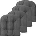 Chair Cushions for Dining Chairs 4 Pack, 17.5” x 17”U-Shaped Chair Pads with Polyester Cover, Non-Slip Backing, Soft and Comfortable Kitchen Seat Cushions for Indoor Outdoor Chair (Gray)