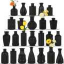 TBWIND 24PCS Black Glass Bud Vases Set, Small Vintage Flower Vases for Centerpieces, Mini Rustic Vases for Wedding Table Decor, Home, Shelves, Windowsills & Floral Arrangements